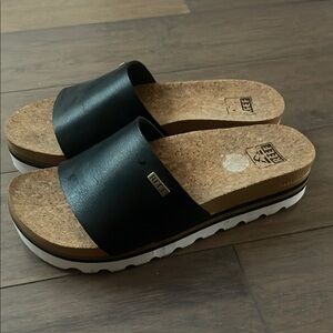 Reef Black Slide Sandals